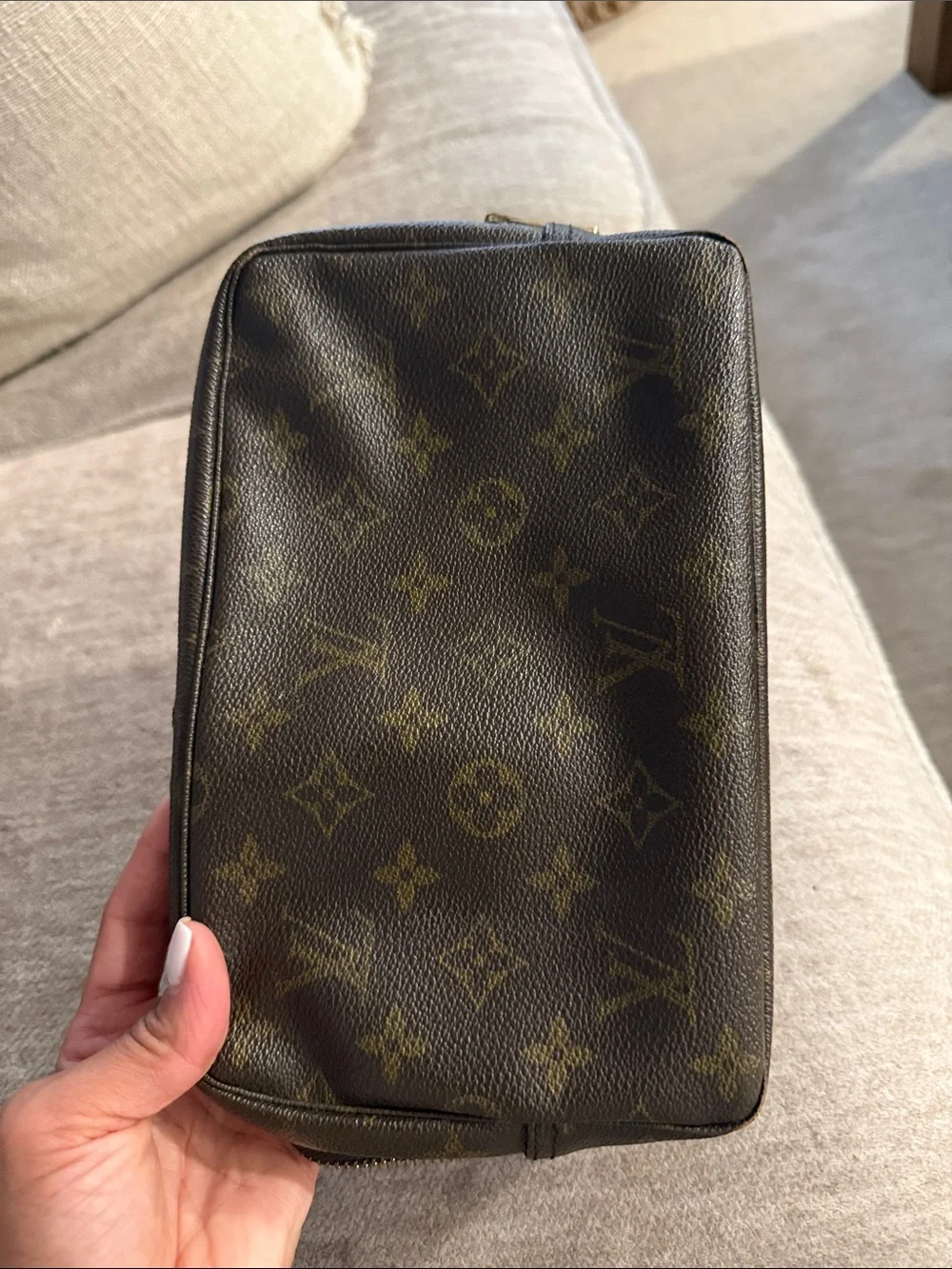 Louis Vuitton Monogram Canvas Toiletry Bag in Brown and Gold